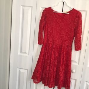 Red lace dress
